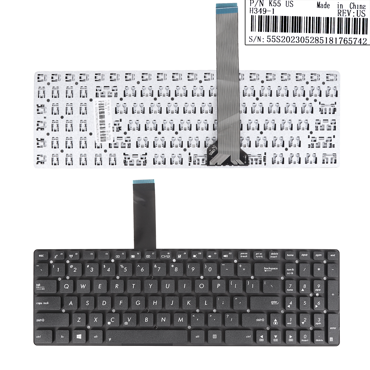 Picture of New Replacement Laptop Keyboard For ASUS K55XI BLACK(Without FRAME Without Foil,Win8) US Layout